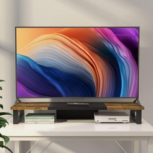 Giá đỡ màn hình kép bằng gỗ chắc chắn, giá đỡ màn hình máy tính cho 2 màn hình, đa năng để bàn - Product Image 4