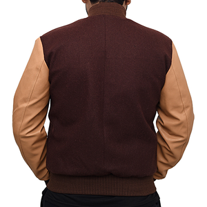 Blouson universitaire homme 2026 personnalisé en toile 100 % coton, style Letterman, col montant, imperméable et coupe-vent, pour l'hiver - Product Image 5