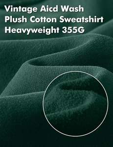 เสื้อสเวตเชิ้ตผู้ชายสไตล์แฟชั่นลุคสตรีท ล้างสีแบบ Acid Wash ผ้าฝ้าย 65% โพลีเอสเตอร์ 35% ผ้าฟลีซ ทรงโอเวอร์ไซส์ ไหล่ตก สวมใส่สบาย แบบลำลอง รับผลิตแบบ OEM และ Private Label - Product Image 4