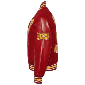 เสื้อแจ็กเก็ตมีหมวกแบบมหาวิทยาลัยใน titlists เสื้อแจ็กเก็ตมีแขนเสื้อหนังขนแกะปรับแต่งได้ด้วยการปักและแพทช์ใช้ได้ทั้งชายและหญิง - Product Image 3