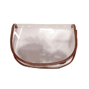 กระเป๋าใส่อุปกรณ์อาบน้ำ PVC แบบใส พับได้ ครึ่งวงกลม กระเป๋าเครื่องสำอางใส กล่องจัดระเบียบสำหรับเดินทาง กล่องเก็บของในห้องน้ำ - Product Image 1