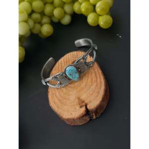 Kindale Billah Kingman Fashion <b>Cuff</b> <b>Bracelet</b> with Turquoise & Sterling <b>Silver</b> Elegant Kingman Turquoise & <b>Silver</b> <b>Cuff</b> for Women - Product Image 3