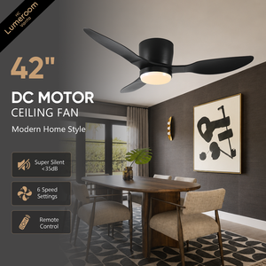 Ventilador de Techo Inteligente de 42 Pulgadas con Luz y Control Remoto, Ventilador de Perfil Bajo con Control por Aplicación Alexa para Dormitorio - Product Image 1