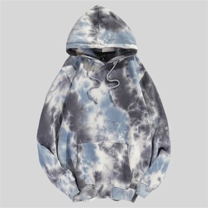 Sweat-shirt à capuche ample unisexe en coton avec couleurs personnalisées pour hommes et femmes Streetwear en polaire Hip Hop Tie Dye - Product Image 3
