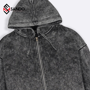 Sudaderas con capucha unisex para hombre 100% algodón pesado de gran tamaño con capucha personalizada Vintage ácido lavado francés Terry Sun Faded sudadera desgastada - Product Image 4