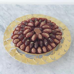 Lot de 2 plateaux de service en fer et acrylique pour chocolat avec poignées Design de luxe Idéal pour mariage Hôtel Dessert et affichage de la date - Product Image 2