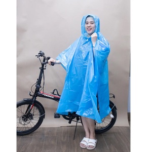 Private Label Single-person Rainwear Wholesale Price Waterproof Bicycle Rain <b>Cape</b> <b>Poncho</b> 130cm PE Plastic Raincoats - Product Image 2