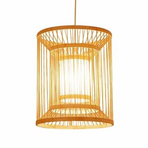 Pantalla de Lámpara Colgante de Bambú y Ratán Duradera, Lámpara Tejida a Mano para Iluminación Ecológica en la Sala de Estar - Product Image 3