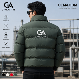Chaqueta Acolchada de Invierno para Hombre GYM ACTIVE, con Capucha, Brillante, de Poliéster/Algodón, Cálida, Informal para Exteriores, con Logotipo Personalizado, OEM, ODM, Venta al Por Mayor - Product Image 4