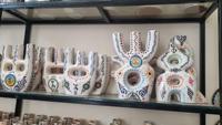 Art populaire marocain, figurine animale en céramique émaillée et en terre cuite, décoration d'intérieur