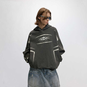 Streetwear antique de haute qualité Ensemble de sweats à capuche lavés à l'acide pour hommes Ensemble de sweats à capuche vintage en coton avec logo personnalisé - Product Image 5