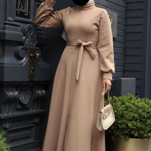Nouvelle arrivée de vêtements islamiques à manches longues de haute qualité, Abaya élégante pour dames, de grande taille, vente en gros personnalisée - Product Image 1