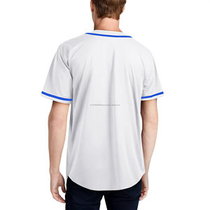 Jersey de béisbol personalizado para hombres y mujeres, camisas de abanico de punto informales con serigrafía, diseño en blanco - Product Image 2