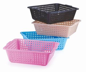 Corbeille à fruits en plastique Elite Home Pro, 8 pouces, carrée, passe au lave-vaisselle, bleu poli, pour la maison, l'hôtel, le restaurant, rangement durable - Product Image 3