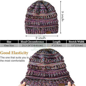Gorro de Invierno Grueso, Suave y Cálido para Mujer, Gorro de Punto Informal, Elegante, Cómodo, Elástico, 100% Algodón, Personalizable - Product Image 3