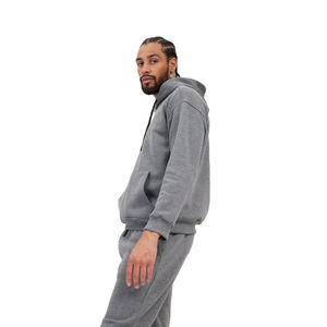 Pull à capuche pour hommes à imprimé personnalisé Sweat-shirt en polaire thermique d'hiver à motif solide 100% coton noir Service OEM - Product Image 4