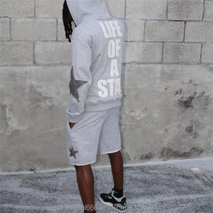 High Quality <b>Men</b> Clothing Sets Custom Embroidered Solid Acid Wash Fleece Oversized Distressed <b>Hoodie</b> 100% Cotton Autumn Season - Product Image 2