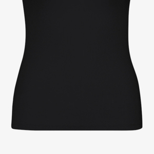 Customizable <b>Women's</b> Deep <b>Black</b> Color Breathable Cotton-Blend Knitted Rib <b>Tank</b> <b>Tops</b> Sleeves Casual Shorts Wholesale Options - Product Image 3