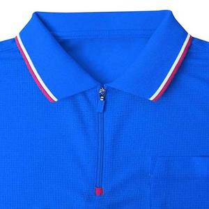 Polo quart de fermeture éclair de couleur bleue pour les vêtements pour hommes grande taille chemises pour hommes à manches courtes 100% coton nouveau Design Service OEM - Product Image 4