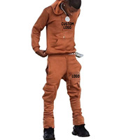 Survêtement d'hiver réversible à capuche pour homme, 100 % coton, séchage rapide, personnalisable avec logo, pour pantalon évasé, qualité supérieure