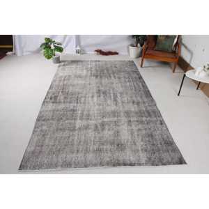 Grand tapis vintage, tapis turc 5x8,8 pieds, tapis en laine grise - Product Image 1