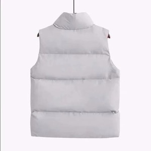 Abrigos elegantes para mujer, cuello levantado, invierno y otoño cálida para ropa de abrigo, chalecos blancos de nueva moda, chaquetas transpirables estampadas sin mangas - Product Image 3