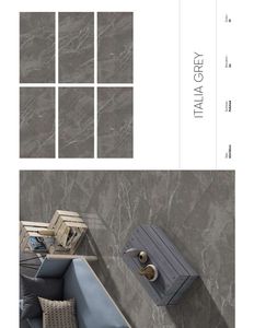 Azulejos de porcelana esmaltada antideslizante de diseño italiano ITALIA GRIS para baños de estilo moderno Villas Centros comerciales Escuelas - Product Image 1