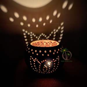 LÁMPARA DE CONCHA DE COCO DECORACIÓN MEJOR PRECIO EN VIETNAM VARIOS DISEÑO LUZ DE CONCHA DE COCO LÁMPARA DE COCO ECOLÓGICO - Product Image 2