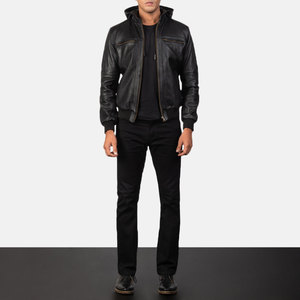Highest Quality <b>Men's</b> <b>Summer</b> Leather <b>Jacket</b> Hot Selling Fashionable Long Sleeves Stand Collar Breathable Windproof OEM Service - Product Image 1