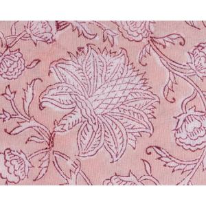 Saumon rose et blanc coton tissu tissu femmes Style indien vêtements main bloc impression course couture écharpes tissu décoratif - Product Image 4