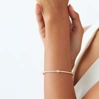 Bracelet en diamant rond et en forme de coeur en or 14 carats bijoux minimalistes pierre centrale en forme de coeur romantique avec bracelets en diamants latéraux