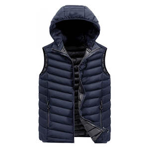 Chaleco con capucha acolchada de invierno a la moda de alta calidad, chaqueta media sin mangas para hombre, chaqueta acolchada para hombre - Product Image 4