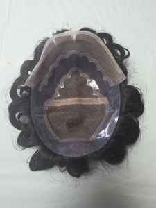 Peluca de Cabello Humano con Frente de Encaje para Hombres, con Ondas Naturales y Estilos Rizados, Parches de Cabello Indio Suave - Product Image 5