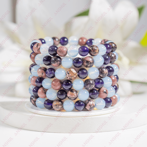 Pulsera de Piedras Preciosas de 8mm con Signo Zodiacal Libra, Joyería Inspirada en la Astrología, Venta al Por Mayor al Mejor Precio - Product Image 1