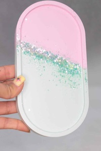 Bandeja Decorativa de Resina en Varios Colores, Organizador de Cosméticos, Decoración del Hogar, Bandeja Ovalada de Resina, Bandeja de Tocador de Alta Calidad - Product Image 3