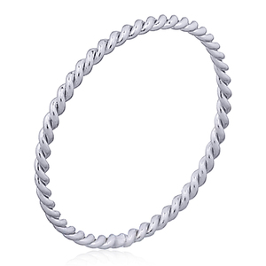 Lightweight Twisted 925 <b>Silver</b> Women's Casual/Sporty <b>Stack</b> <b>Ring</b> for Party & Gift Occasions - Product Image 1