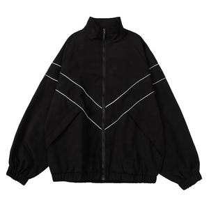 Veste bomber coupe-vent vintage surdimensionnée décontractée d'hiver à la mode Y2K personnalisée pour hommes - Product Image 4