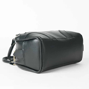 Bolso de Mano de Media Luna de Cuero Genuino para Mujer, Diseño Clásico con Cierre de Cremallera, Panelado, Duradero para Uso Diario, Dos Asas, Negro - Product Image 2