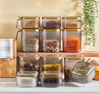 Ensemble de 8 bacs de rangement pour réfrigérateur et garde-manger, rectangulaires, écologiques, moulés par injection, empilables, multifonctionnels, en plastique
