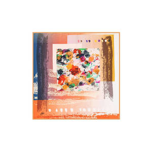 Écharpe carrée vintage tendance - Motif à carreaux en polyester orange, style mouchoir, adaptée pour l'hiver et l'été - Product Image 2
