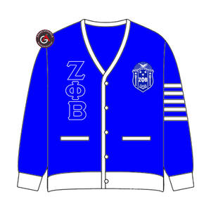 Cardigans en acrylique pour femmes Zeta Phi Beta avec broderie fine |   Pull cardigan personnalisé brodé pour femmes ZOB Sorority - Product Image 6