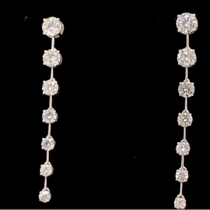 14K Solid Yellow Gold Round Cut Lab Grown <b>Diamond</b> Hanging Drop Statement Earrings Fine <b>Jewelry</b> for Weddings and Parties - Product Image 4