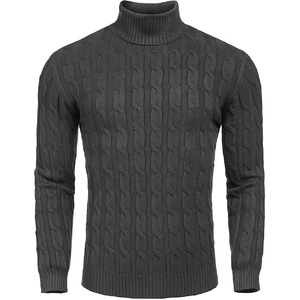 High Quality Wholesale Men's Crewneck Casual <b>Knit</b> Sweaters Solid Color Breathable Man Polyester Sweater - Product Image 1