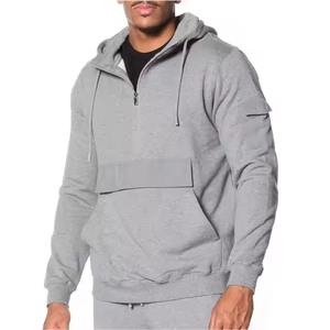 Sweat à capuche zippé intégral en coton respirant pour homme, broderie personnalisée en molleton bouclette, sweat court uni 100 % coton soyeux 2026 - Product Image 1