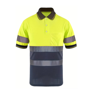 Hi-<b>Vis</b> Visibility Safety Work Polo <b>Shirt</b> 100% Polyester <b>High</b> Reflective Tape Safety Work Clothing <b>Shirts</b> for Men - Product Image 5