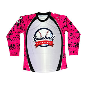 Camisetas deportivas de béisbol de manga larga, transpirables, ligeras, hechas a medida, 100% poliéster. - Product Image 6