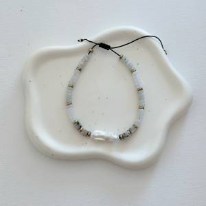 สร้อยข้อมือลูกปัดไข่มุกบาร็อคปรับได้พร้อมโกเมนและหินธรรมชาติโอนิกซ์เครื่องประดับดีไซน์เชือกสแตนเลส - Product Image 5