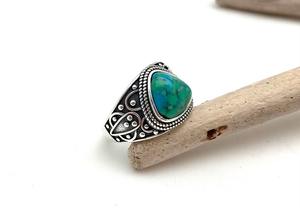 Anillo clásico joyería para mujer plata estilo bohemio joyería 925 plata esterlina turquesa piedra preciosa anillo hecho a mano regalo para esposa - Product Image 2