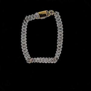 Pulsera de eslabones cubanos personalizada al por mayor para hombre, estilo Hip Hop, con incrustaciones de oro de 10K y plata 925, cadena de eslabones con diamantes cultivados en laboratorio, joyería de rap. - Product Image 1