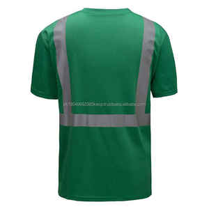 Camiseta Reflectante Negra Transpirable de Alta Visibilidad OEM, Logotipo Personalizado, Camisetas de Seguridad para Hombre al por Mayor - Product Image 3
